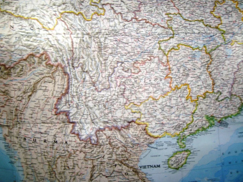 Mapa China Politico Pueblos National Geographic 100x80 Cms (Usado)