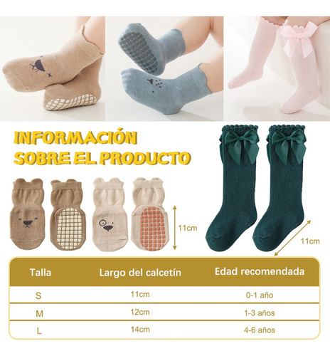 11 Pars Calcetine De Algodón Para Antiderrapantes Ninos Bebé