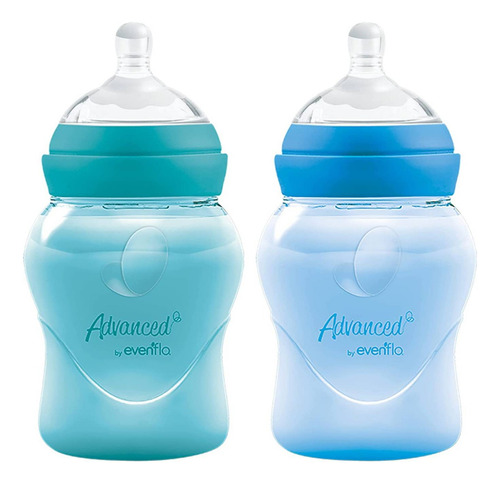 Biberón Evenflo Advanced 150 Ml Pack 2 Piezas - Azul/ Verde