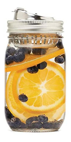 Jarware Tapa De Infusión De Frutas Y Bebidas 2 En 1 De Acero