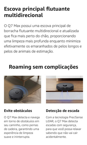 Aspirador Robô Roborock Q7 Max Q380rr 4.200 Pa, Mop Eletrô Preto