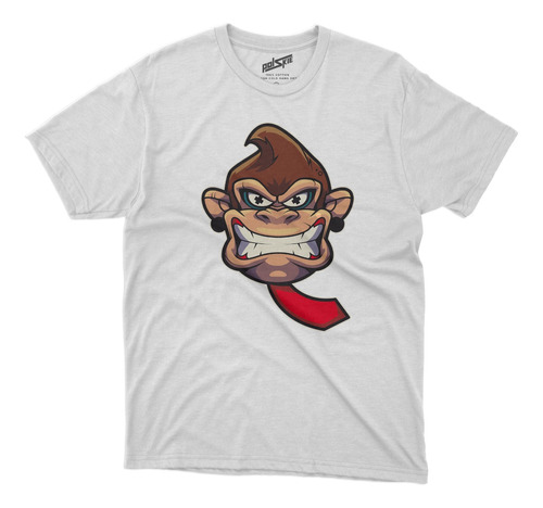 Remera Mario Bros Donkey Kong Con Corbata Algodon Blanca Dtg