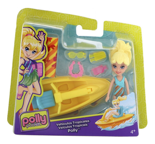 Muñeca Polly Pocket Vehiculos Tropicales Delfin + Accesorios