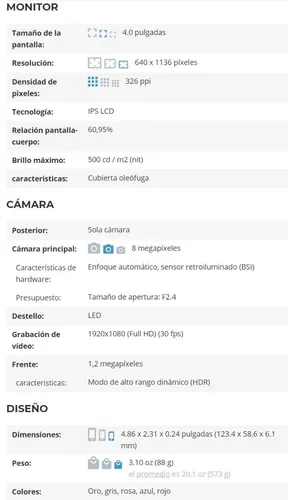Apple iPod Touch 6 Sexta Generación 2015 32gb