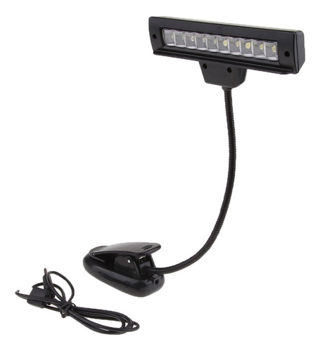 Clip Recargable Usb En Lámpara De 10 Led Para Atril Que