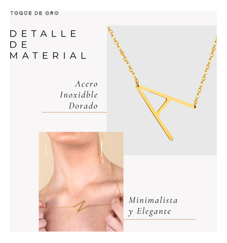 Collar Con Inicial Acero Inoxidable Accesorios Regalos Mujer