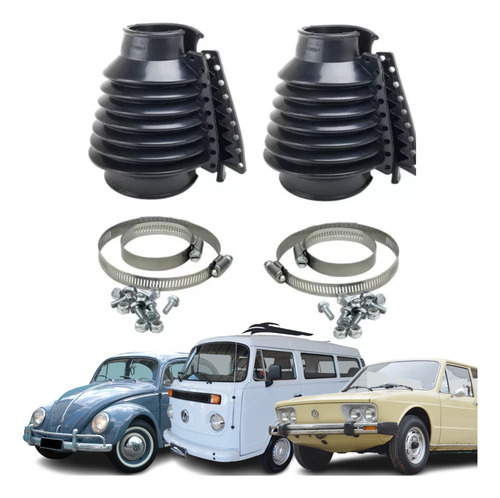 Coifa Cambio Silicone Fusca Kombi Preta (par)