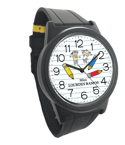 Reloj Maestra Personalizado Gran Regalo Colores Contra Agua