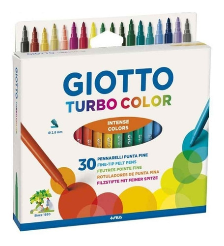 Marcadores Giotto Turbo Color Intensos Escolares X 30 Unid