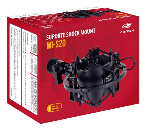 Suporte De Microfone Shock Mount Aranha Mi-s20bk C3 Tech