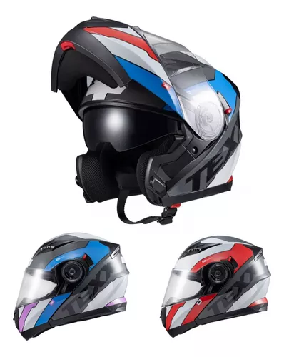 Capacete Moto Texx Gladiator V3 Reisen Escamoteavel Vermelho em