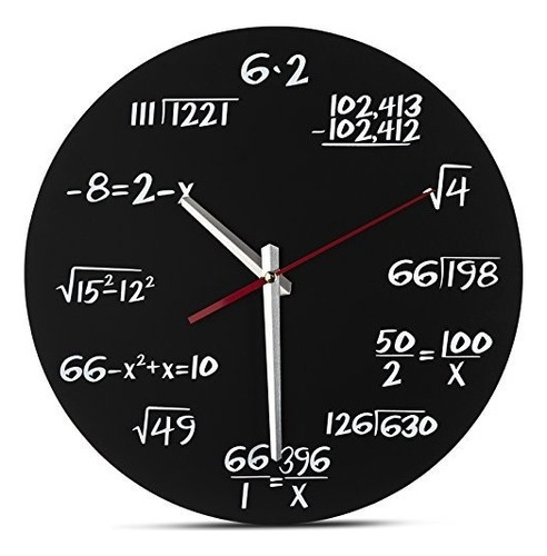 Reloj De Pared Decodyne Con Diseño Matemático Cada Hora