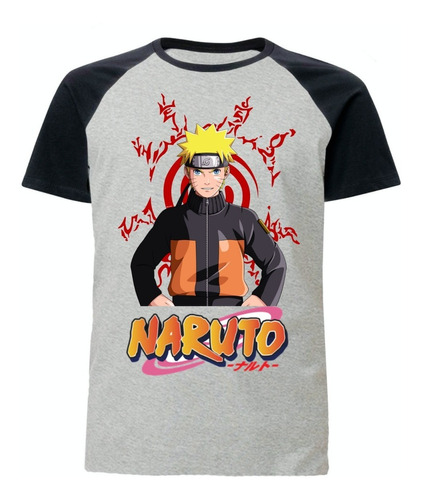 Remera Ranglan Gris - Naruto Shippuden - Naruto Sello- Anime
