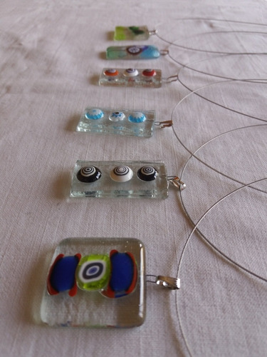 Collares, Colgantes En Vitrofusión Con Millefiori. Bijou
