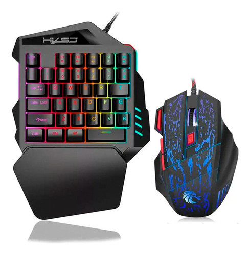 Kit Teclado Una Mano Mouse Gamer Para Celular, Tablet, Pc