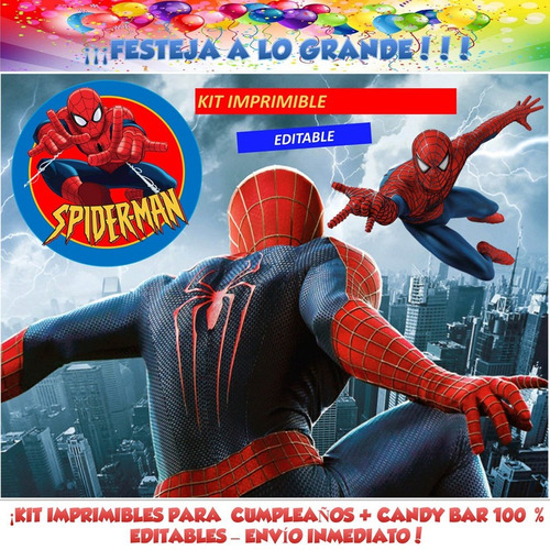 Spiderman Para Imprimir Decoración Cumple Candy | MercadoLibre