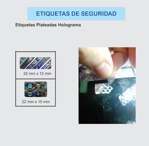 Imagen 4 de 4 de Etiquetas Para Tornillos Seguridad Garantía Fajas X 100