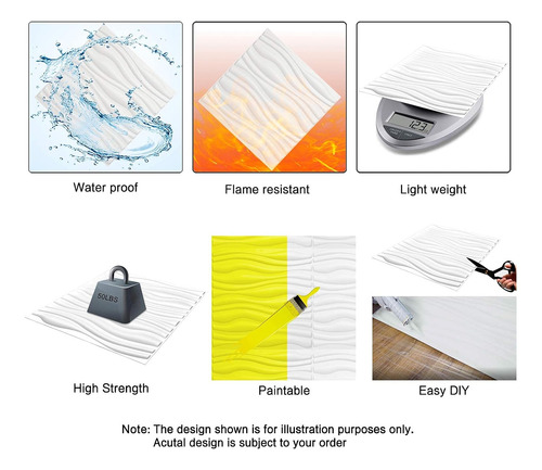 Revestimiento Con Textura 3d Para Pared 12 Unidades