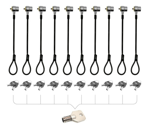 Loradar Paquete De 10 Candados De Cable De Seguridad Para Co