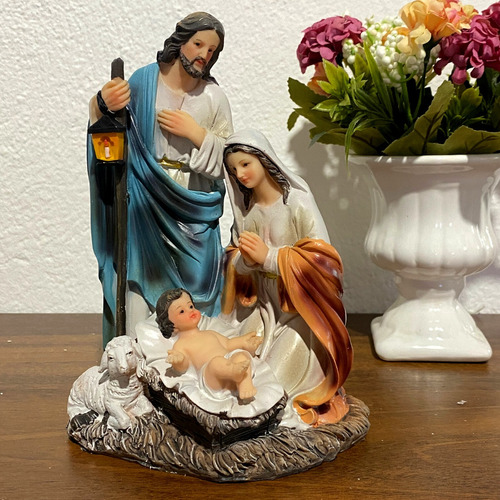Presepio Sagrada Família Menino Jesus Manjedoura 20cm