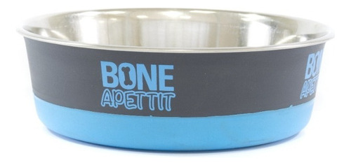 Comedouro Para Pet Inox Bone Apettit Azul 350ml