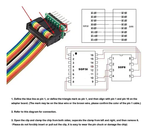 Pinza De Prueba Eeprom Chips Soic16 Sop16 Sop8 Soic8