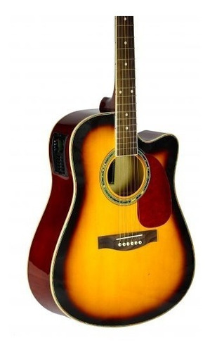 Imagem 2 de 4 de Violão Folk Eletroacústico Cutaway Jahnke Jvef002 Sunburst