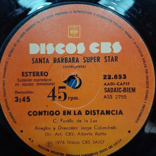 Simple Santa Barbara Super Star Discos Cbs 853 C22