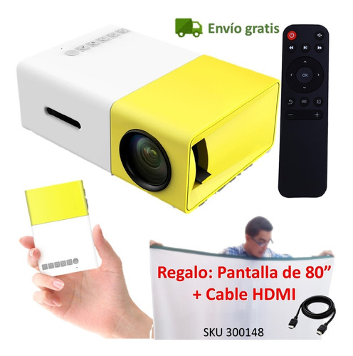 Mini Video Beam Proyector Yg300 Led Usb Sd +telon Cable W01