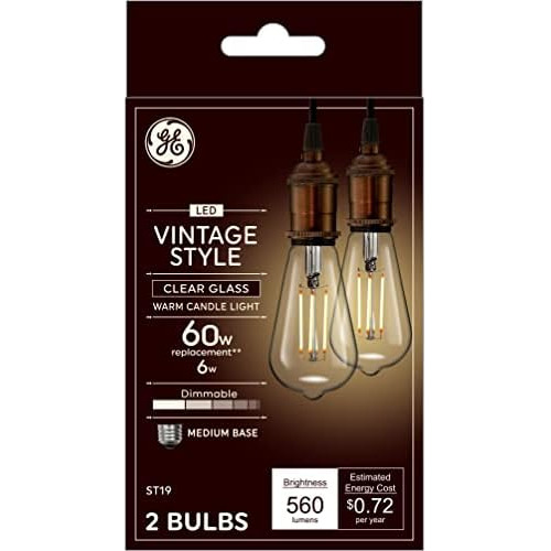 Vintage Style Led Light Bulbs, 60 Watt Eqv, Clear Glass...