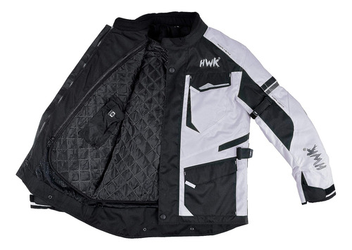 Chaqueta De Protección Para Motociclista Hwk L Gris Claro