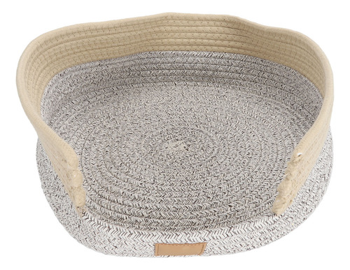 Cama Tejida Para Gatos, Redonda, De Algodón, Con Forma De Cu