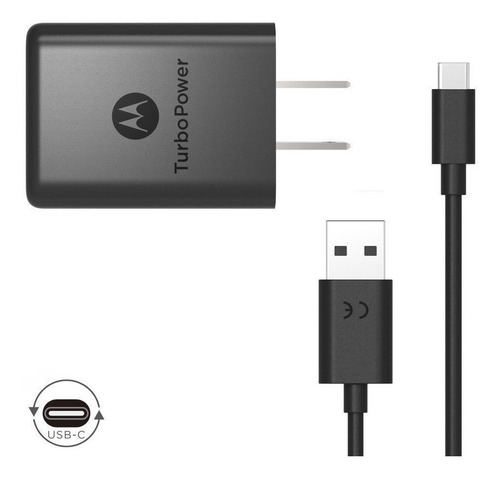 Cargador Original Motorola Rápido Turbo Moto Z One G7 Tipo C