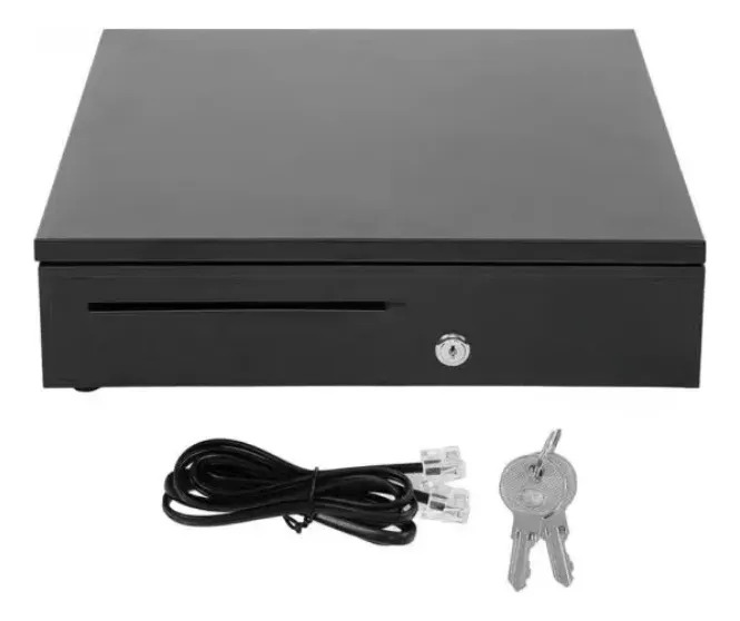 Caja Registradora Negra con Cajón Automático y Manual para Negocio Ele-Gate