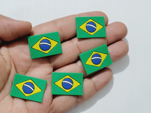 Aplique Emborrachado Bandeira Do Brasil Kit 5 Unidades