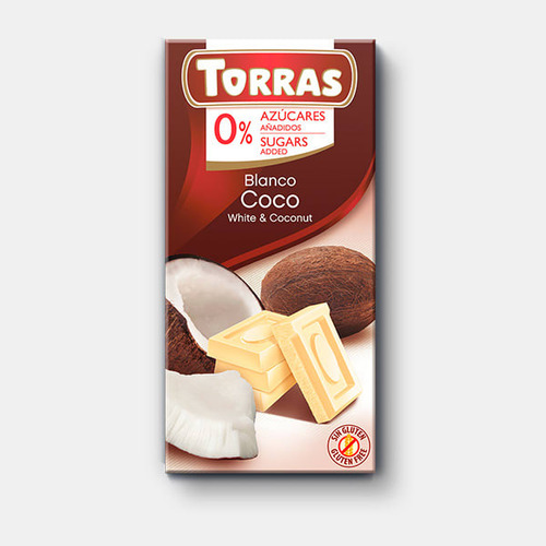 Torras Chocolate Blanco Coco 75g Sin Azucar Andina Grains