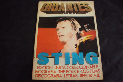 Revista Gigantes - Especial Sting (1987) C/poster