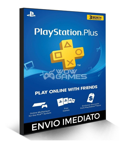 Cartão Psn - Playstation Plus 3 Meses Americano Us Ps3 Ps4