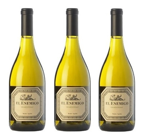 Vino El Enemigo Chardonnay 3 Botellas!!! Envio Gratis!!!