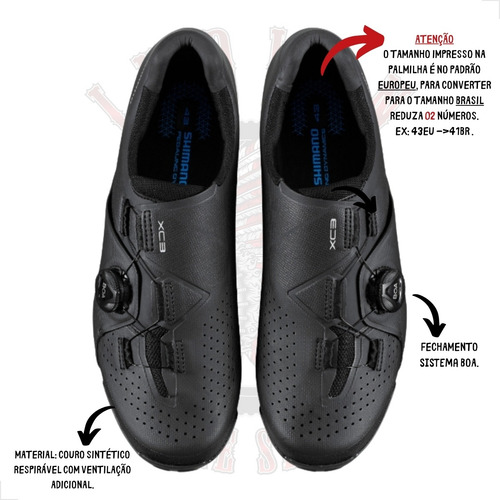 Sapatilha Shimano Mtb Xc3 Xc300 Sistema Boa - Preto
