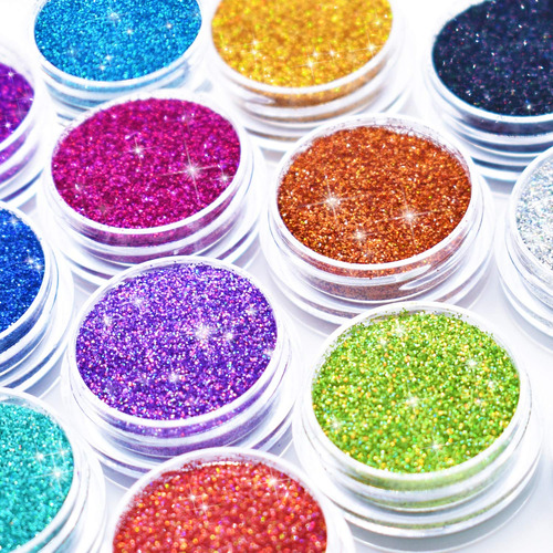 Glitter Wenida - 12 Colores Hologrficos, Cosmticos, Lser, Fe