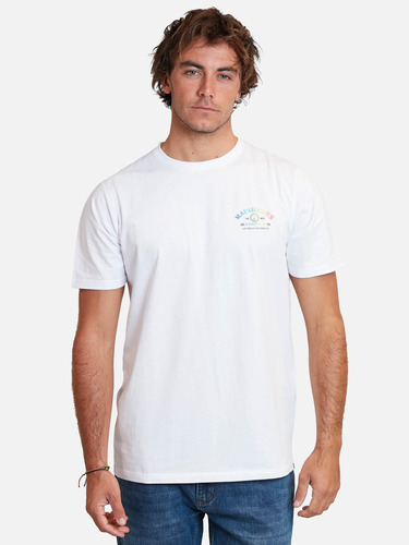 Polera Gradient Puff Tees Blanco Hombre Maui And Sons
