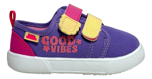 Tenis Para Niña De Lona Con Velcro Ajustable Bubble Gummers 