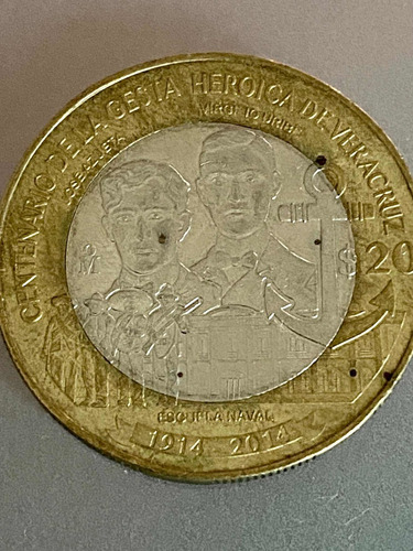 Moneda Centenario De La Gesta Heroica De Veracruz
