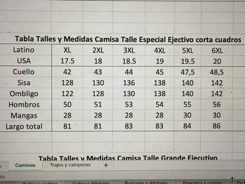 Imagen 7 de 7 de Camisa Cuadros Manga Corta Talles Grandes Especiales