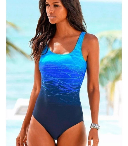 A Traje De Baño De Playa For Mujer Con Estampado Degradado