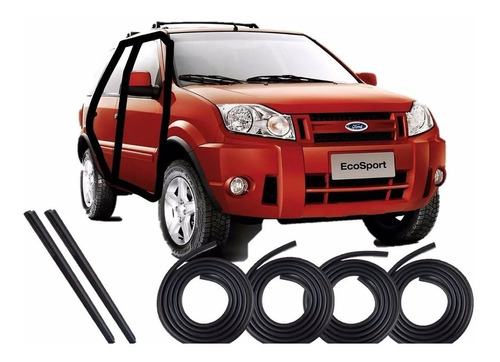 Kit Borrachas De Vedação 4 Portas E Friso De Teto Ecosport