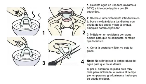 Set 8 Pares Placa Dental Bruxismo Ronquido Blanqueamiento
