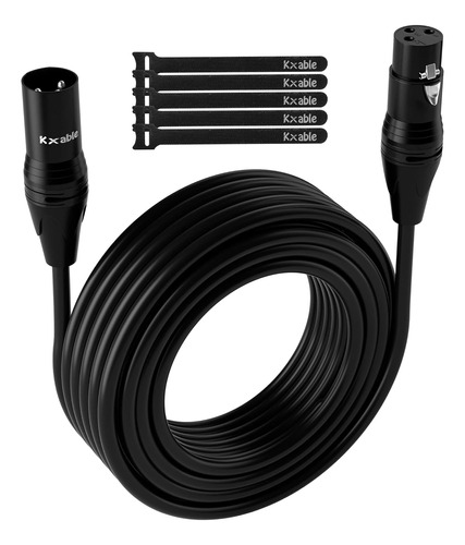 Cable De Micrófono Xlr De 25 Pies, Conector De Conexión Dura