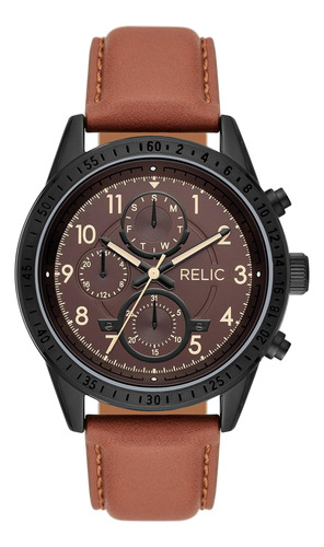 Relic By Fossil Reloj Multifunción Mahoney De Metal Negro Y 